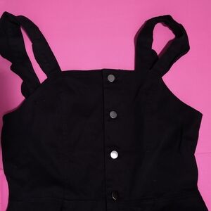 Tinsel Town Black Ruffle Shoulder Jumpsuit